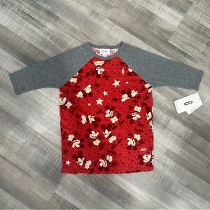LuLaRoe Kids Red and Gray Mickey Mouse Long Sleeve Tee 6